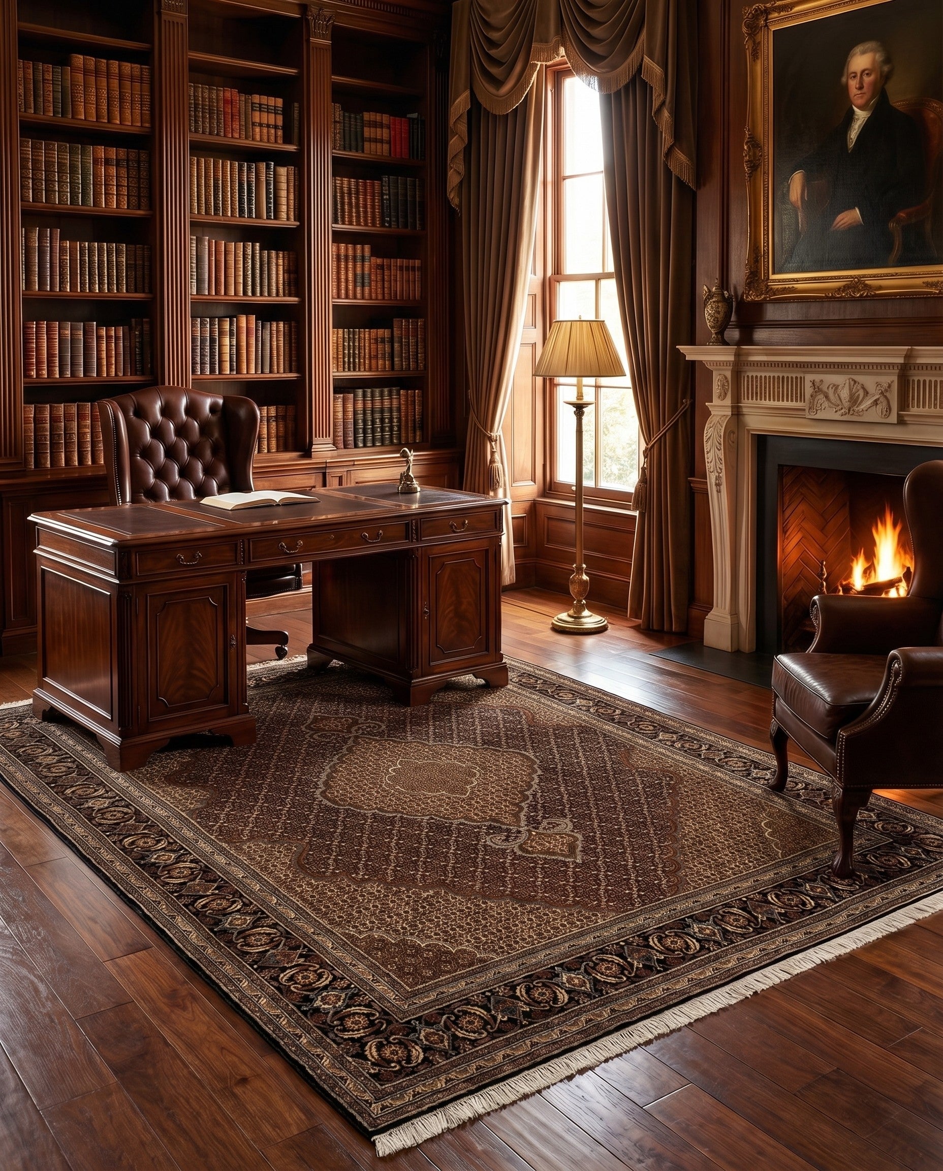 6' 7 x 9' 10 Hand Knotted Tabriz Mahi Persian Wool Rug