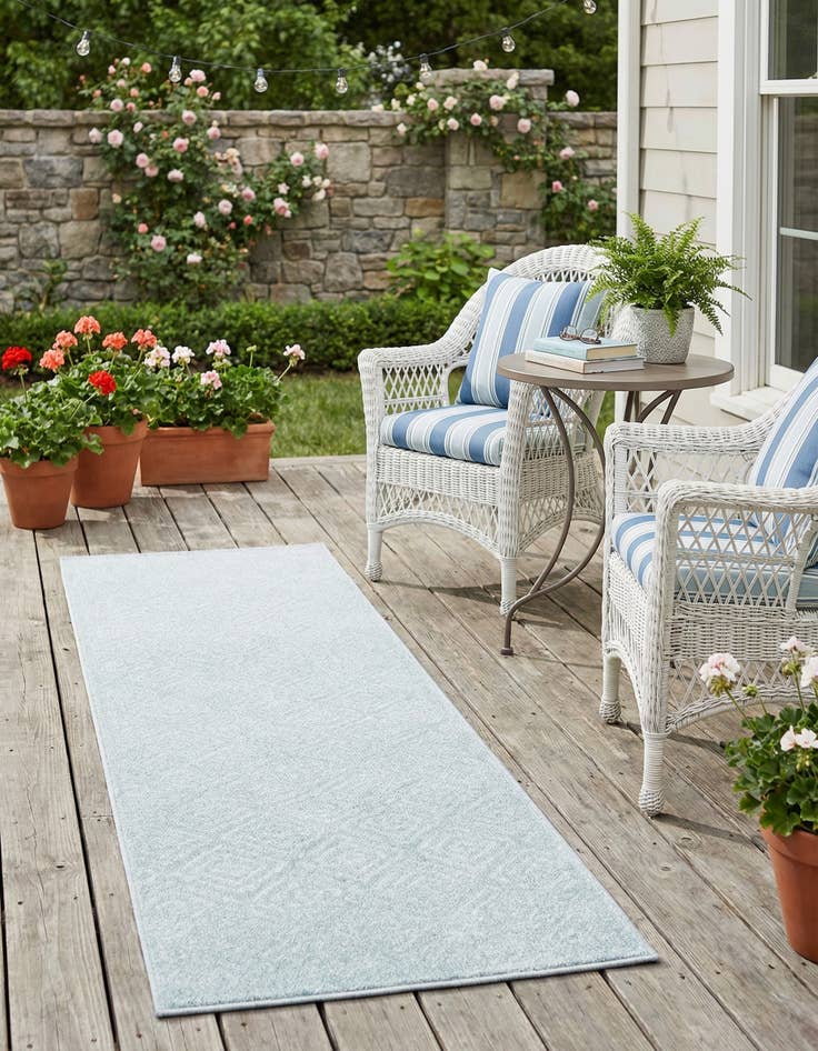 Detail image of 2' x 8'  Washable Sabrina Soto Indoor / Outdoor Runner Rug