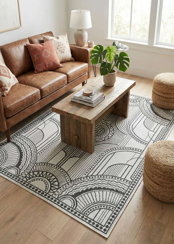 4' x 6' Easy-Clean Traditional Indoor / Outdoor Rug