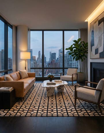 8' 1 x 10' Cowhide Leather Rug