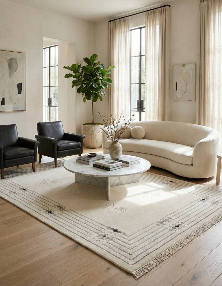 Detail image of  4' 8 x 6' 8  Hand Knotted Darya Wool Rug