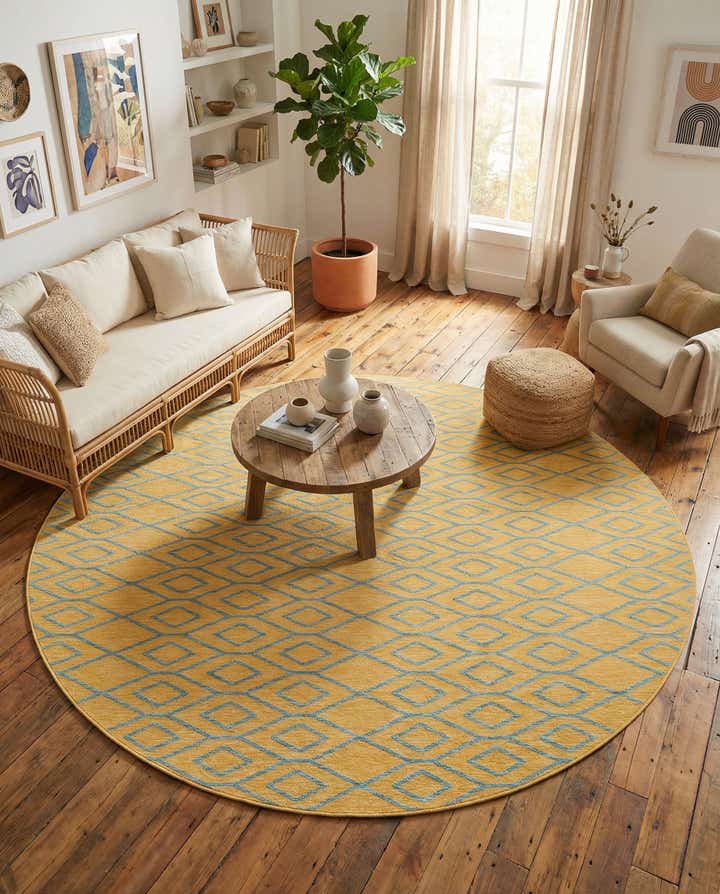 10' 8 x 10' 8 Easy-Clean Jill Zarin Turks and Caicos Indoor / Outdoor Round Rug