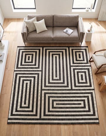 7' 10 x 7' 10 Easy-Clean Modern Indoor / Outdoor Square Rug