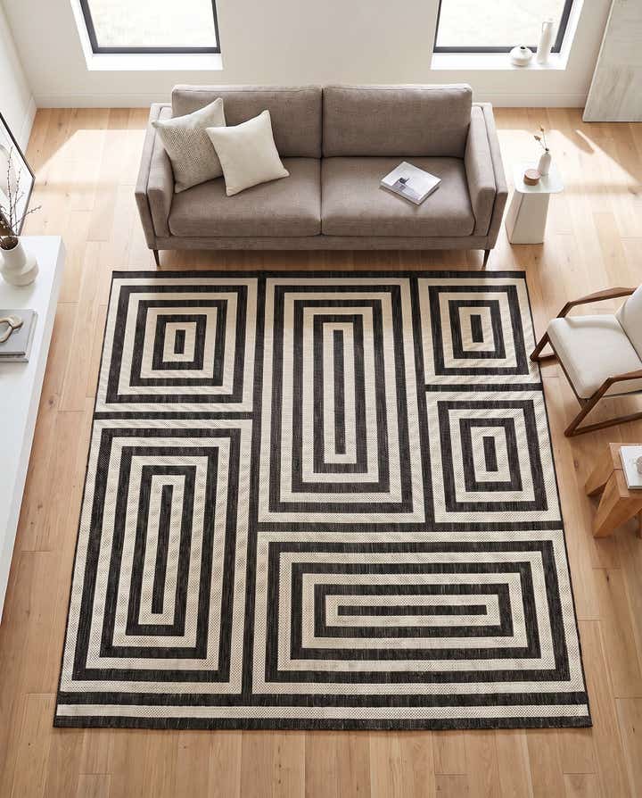 7' 10 x 7' 10 Easy-Clean Modern Indoor / Outdoor Square Rug