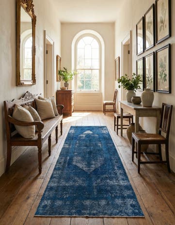 4' 9 x 9' 10 Hand Knotted Ultra Vintage Persian Wool Runner Rug