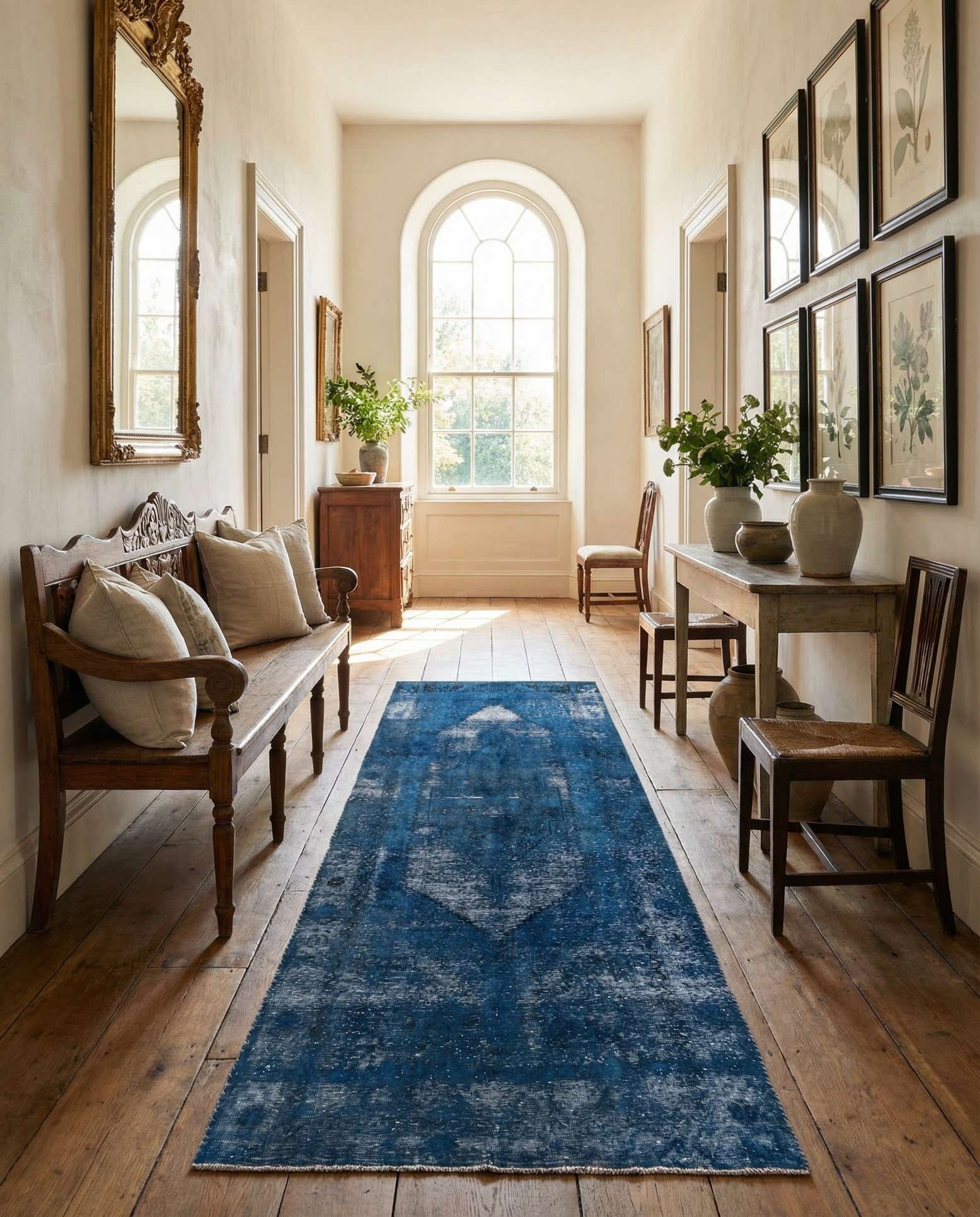 4' 9 x 9' 10 Hand Knotted Ultra Vintage Persian Wool Runner Rug