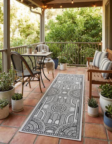 2' x 6' 1 Easy-Clean Traditional Indoor / Outdoor Runner Rug