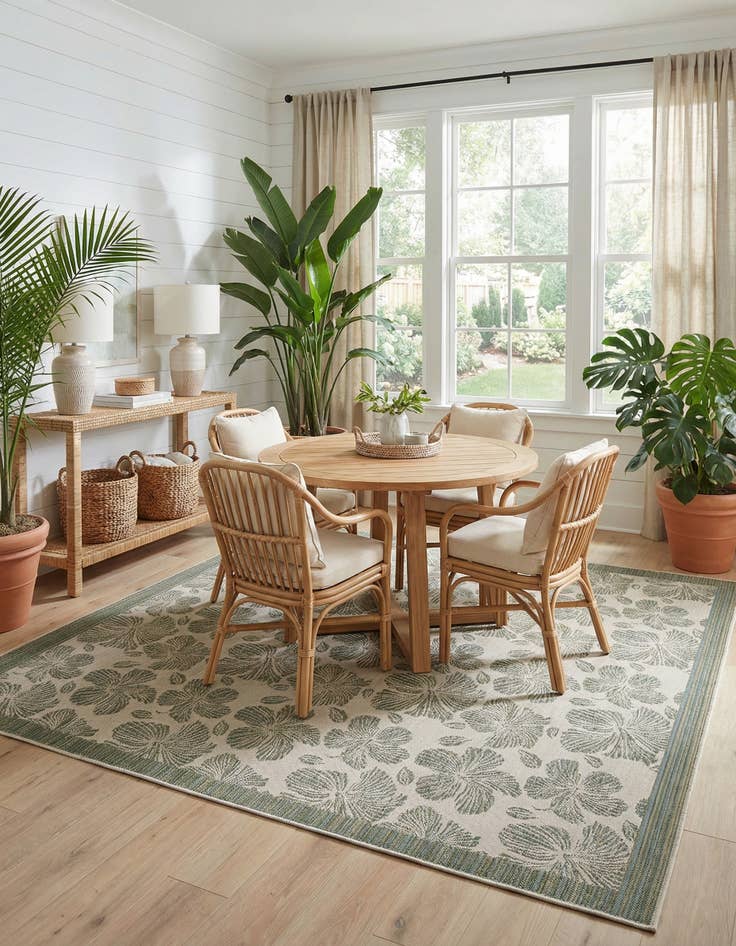 Detail image of 10' x 10'  Washable Baja Indoor / Outdoor Square Rug