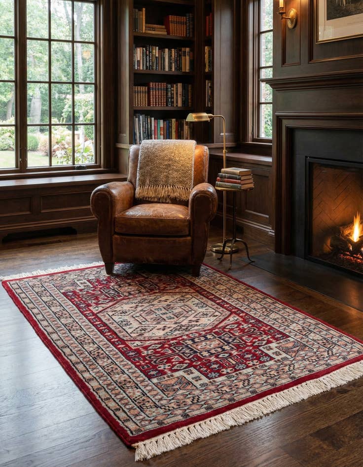 Detail image of 2' 8 x 3' 10  Hand Knotted Bokhara Wool Rug