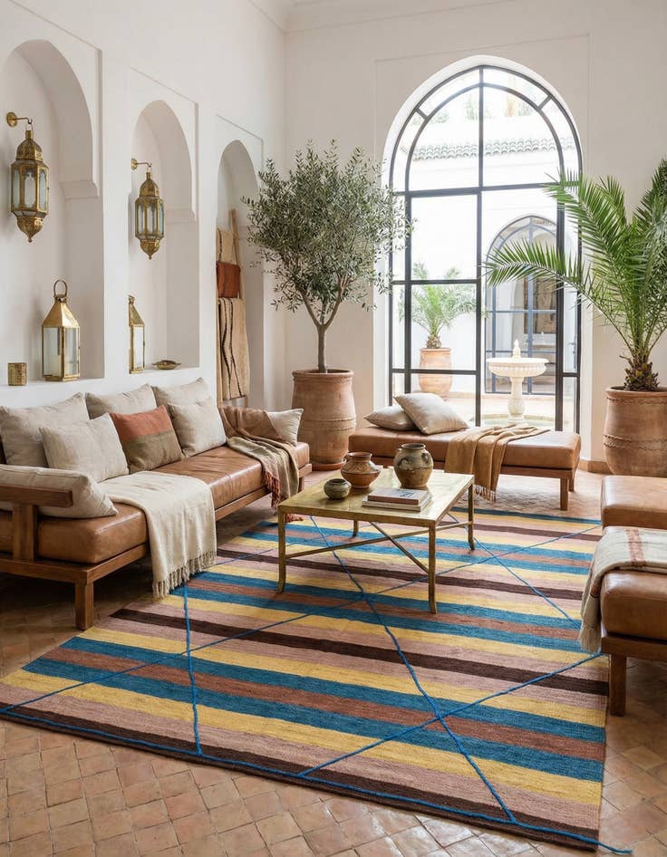 Detail image of 11' x 12' 3  Hand Knotted Moroccan Wool Square Rug