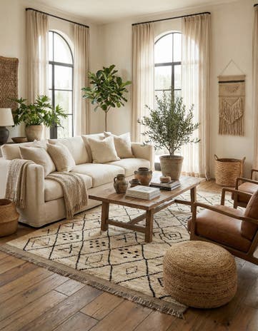 6' 7 x 10' Hand Knotted Moroccan Wool Rug