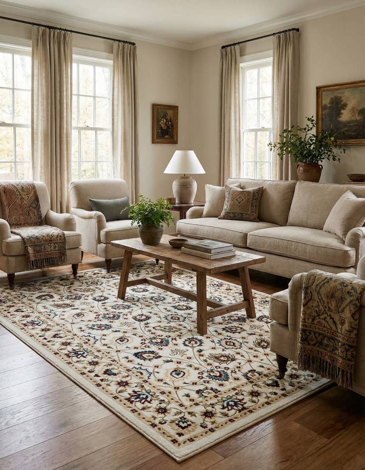 Detail image of  5' 2 x 7' 9 Nain Design Rug