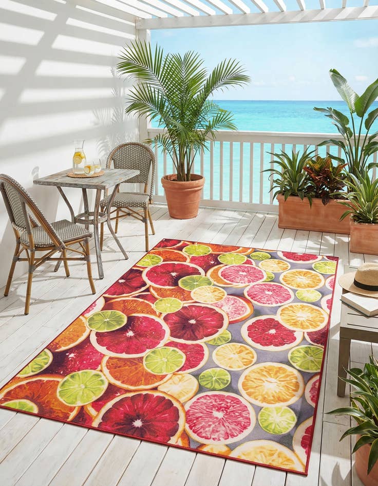 Detail image of 6' 1 x 9' Easy-Clean Jill Zarin Caribbean Indoor / Outdoor Rug