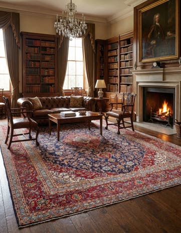 9' 10 x 12' 8 Hand Knotted Kashan Persian Wool Rug