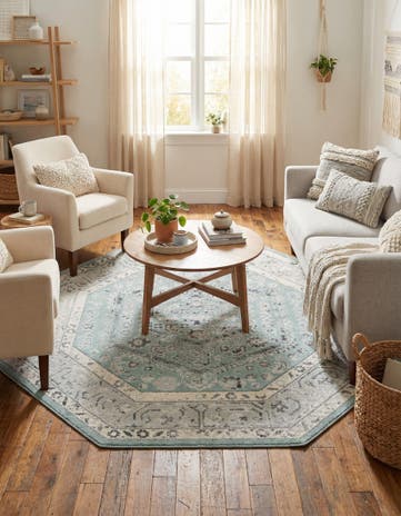 Aqua Aurelia Octagon Rug