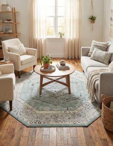 Aqua Aurelia Octagon Rug