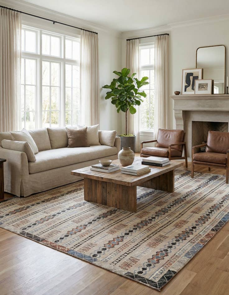 Detail image of 9' 5 x 12' 1  Hand Knotted Darya Wool Rug