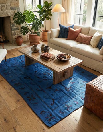 5' x 6' 10 Hand Woven Kilim Suzani Wool Rug
