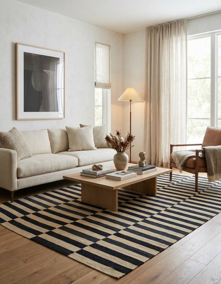 Detail image of 5' 9 x 7' 9  Hand Woven Kilim Modern Wool Rug