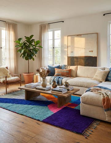 4' 10 x 8' Hand Knotted Moroccan Wool Rug