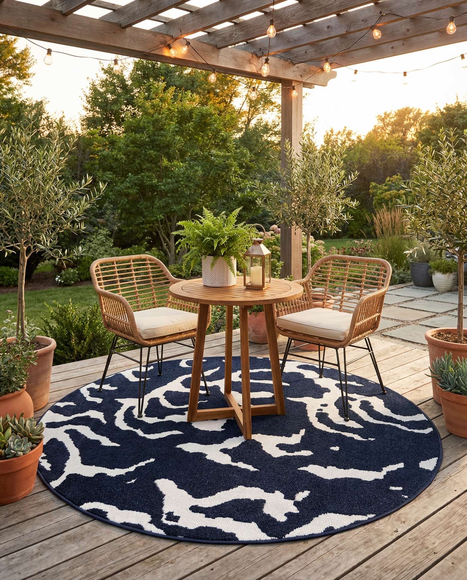 5' x 5' Easy-Clean Sabrina Soto Indoor / Outdoor Round Rug