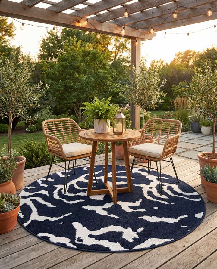 5' x 5' Easy-Clean Sabrina Soto Indoor / Outdoor Round Rug