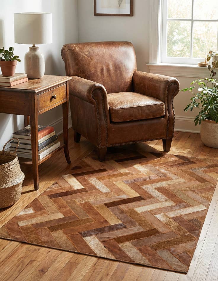 Detail image of 2' x 3' Cowhide Leather Rug