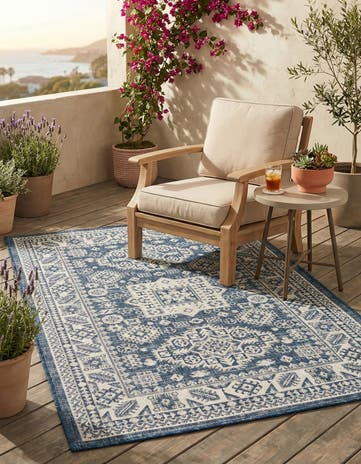 3' x 5' 3 Easy-Clean Aztec Indoor / Outdoor Rug