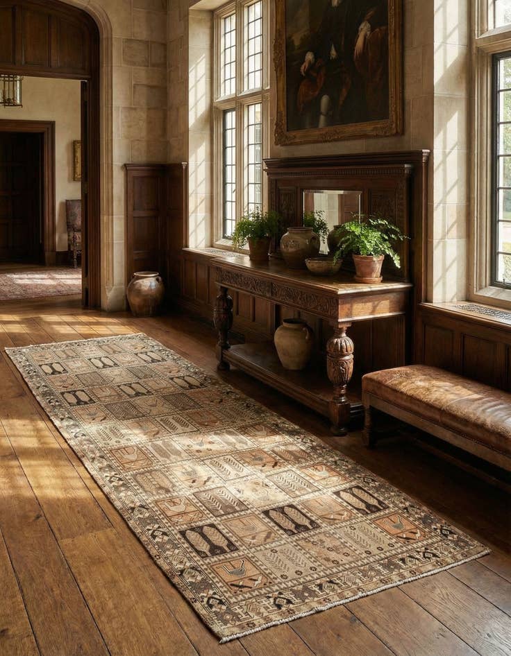 Detail image of 4' 8 x 9' 3 Bachtiar Wool Rug