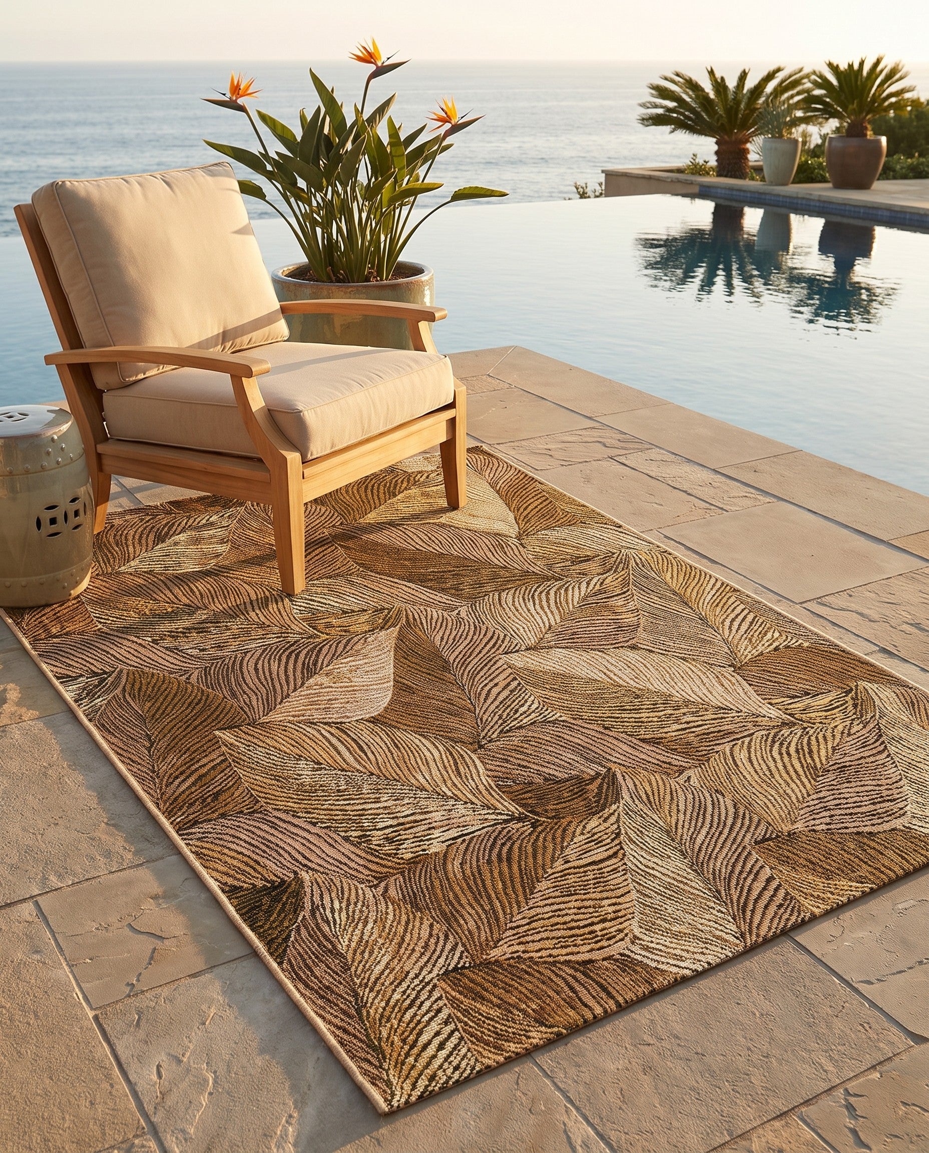 4' x 6' Easy-Clean Botanical Indoor / Outdoor Rug