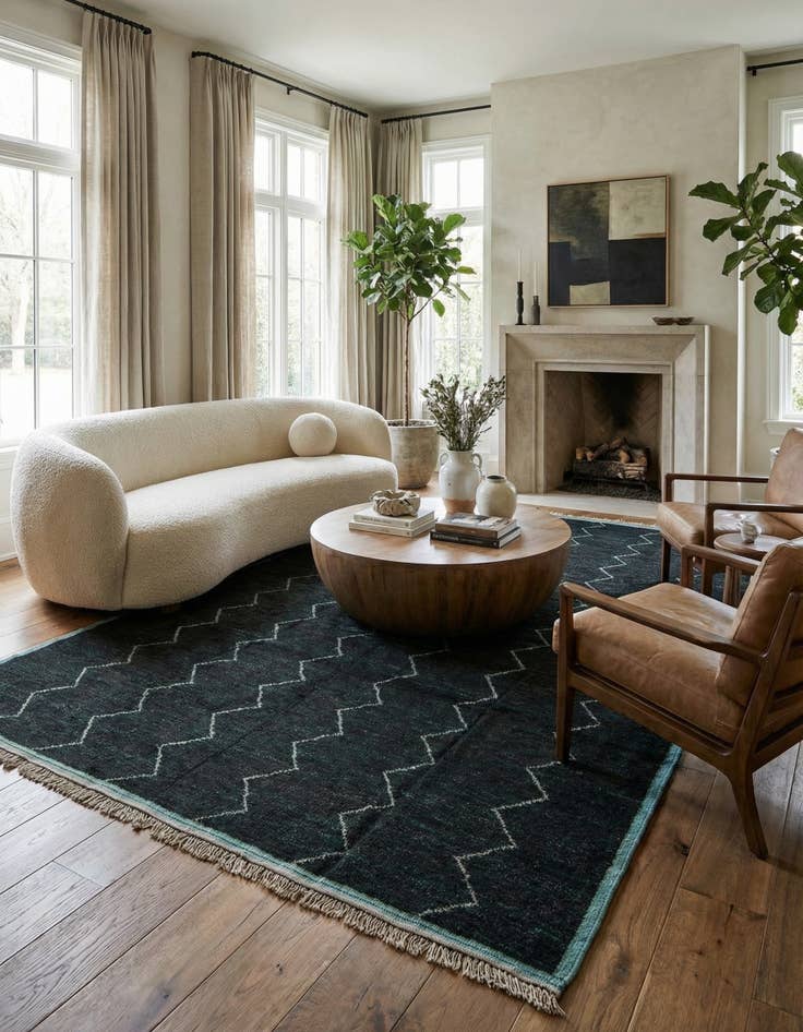 Detail image of 9' x 12' 9 Hand Knotted Moroccan Wool Rug