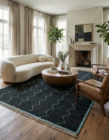 9' x 12' 9 Hand Knotted Moroccan Wool Rug