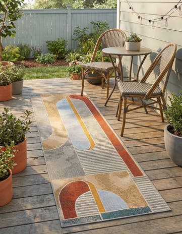 2' x 6' 1 Easy-Clean Modern Indoor / Outdoor Runner Rug