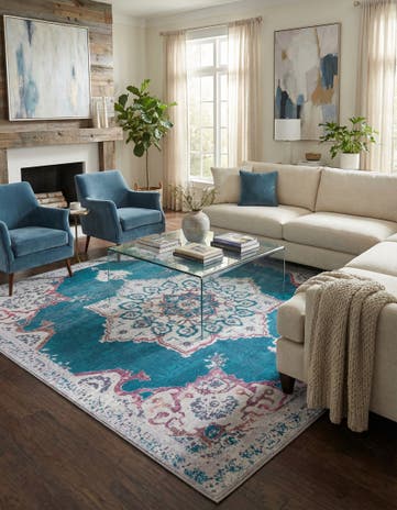 7' 10 x 7' 10 Washable Francesca Square Rug