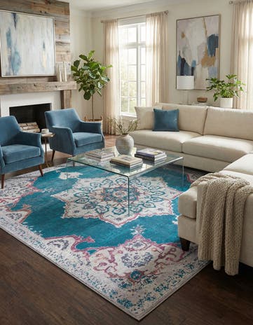 7' 10 x 7' 10 Washable Francesca Square Rug