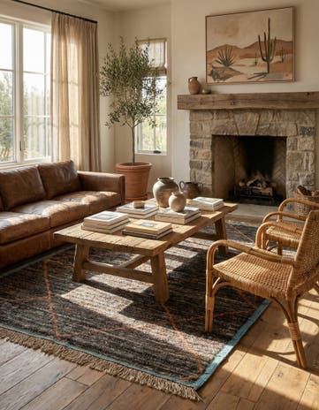 4' 10 x 8' 2 Hand Knotted Moroccan Wool Rug