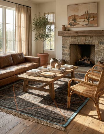 4' 10 x 8' 2 Hand Knotted Moroccan Wool Rug