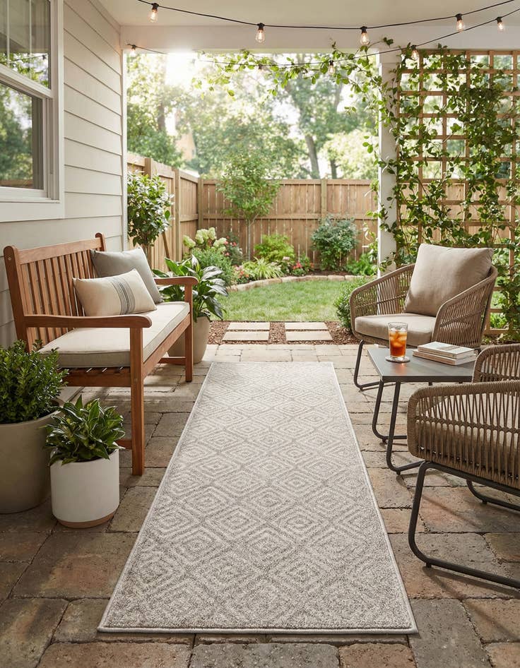 Detail image of 2' x 6'  Washable Sabrina Soto Indoor / Outdoor Runner Rug