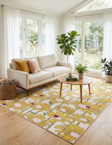 White Bloom Rug