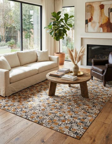5' 1 x 8' 1 Cowhide Leather Rug