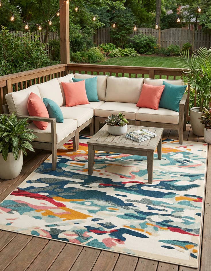 Detail image of 7' 10 x 10' Easy-Clean Casablanca Indoor / Outdoor Rug
