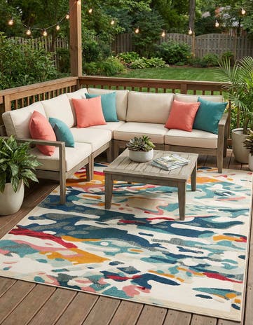 7' 10 x 10' Easy-Clean Casablanca Indoor / Outdoor Rug