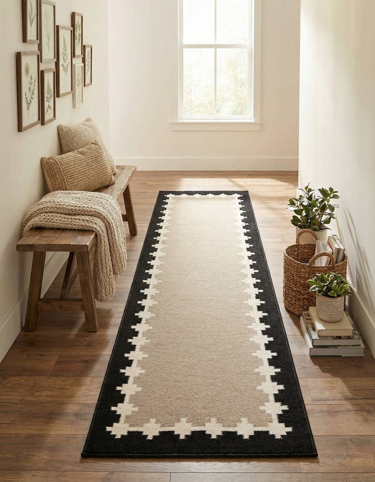 Detail image of 3' 3 x 12'  Hand Woven Kilim Wool Runner Rug