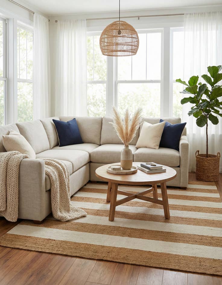 Detail image of  7' 10 x 7' 10  Hand Woven Jill Zarin Hamptons Square Rug