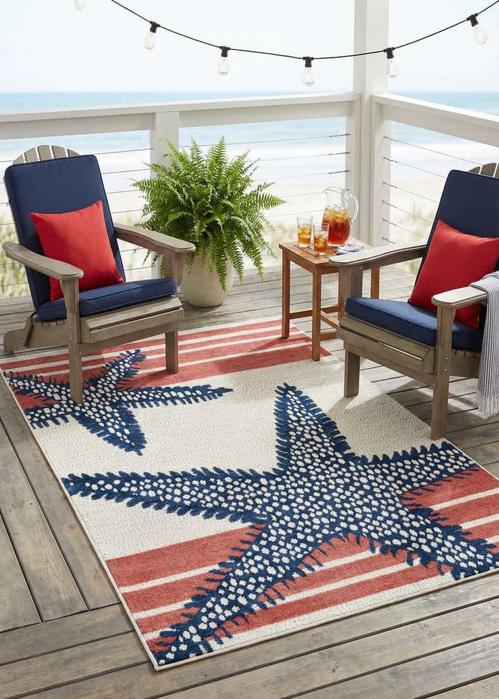 5' 3 x 8' Easy-Clean Belize Indoor / Outdoor Rug