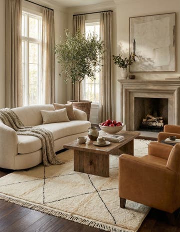 6' 7 x 9' 7 Hand Knotted Moroccan Wool Rug