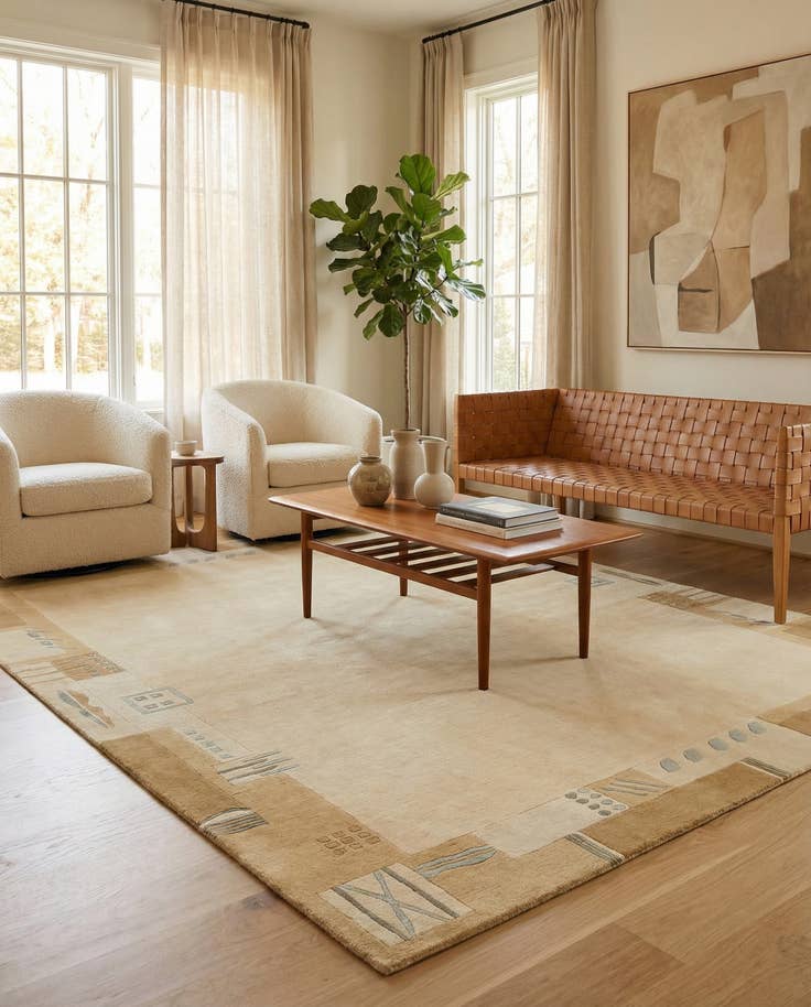 Detail image of 6' 6 x 8' 4 Hand Knotted Nepal Wool Rug