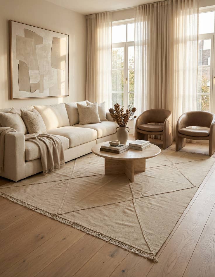 Detail image of 7' 7 x 9' 8  Hand Woven Kilim Modern Wool Rug