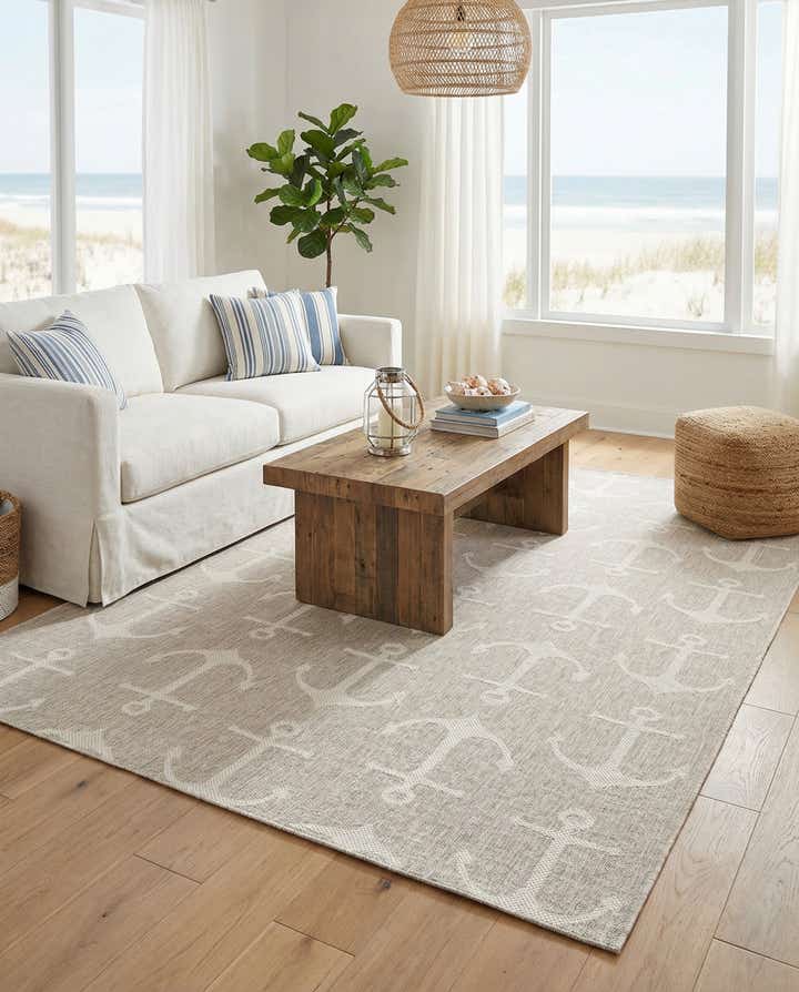 7' 10 x 11' Easy-Clean Coastal Indoor / Outdoor Rug