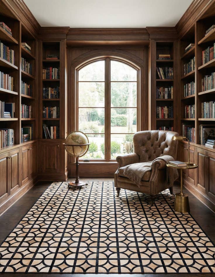 Detail image of  8' 1 x 10' Cowhide Leather Rug